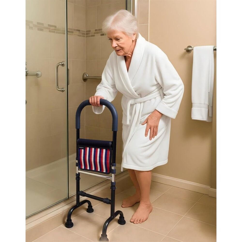 Adjustable Stand Assist 4 legged Cane Rail 350 lb Quad Base 30-36 in